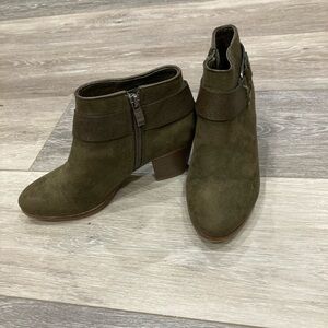 Limelight Booties Ankle Boots Dark Green with Buckle Strap Design Size 5